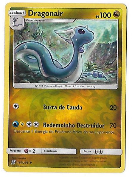 Pokemon Dragonair Reverse Foil Sol e Lua Sintonia Mental