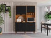 15392.Kit Cozinha New Siena 6P1G Cinamomo.Preto Salleto