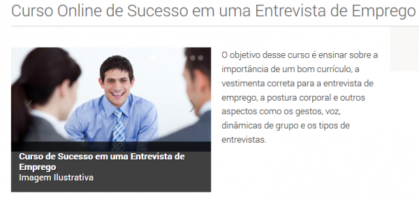 Curso Online de Sucesso em uma Entrevista de Emprego