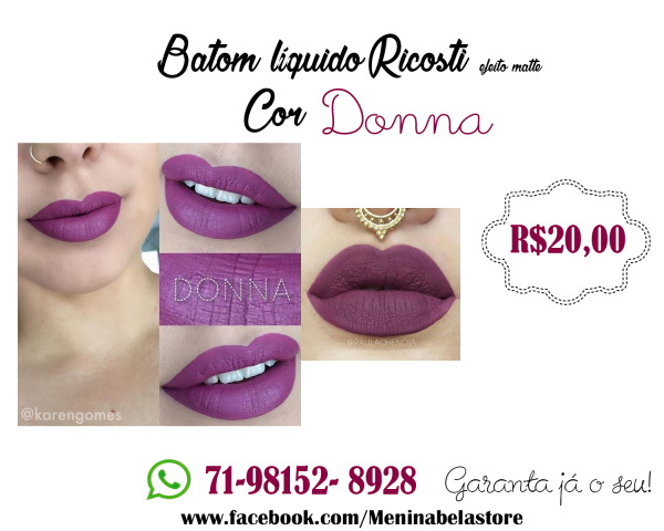 Batom líquido Ricosti cor Donna
