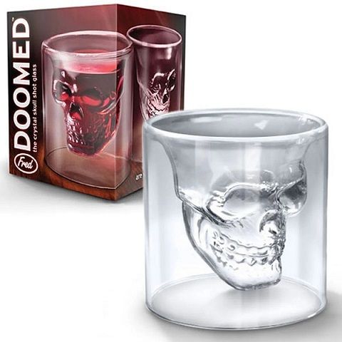 Copo Shot Doomed 150ml Caveira de Cristal
