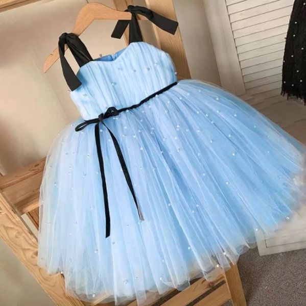 Vestido Infantil Azul Céu