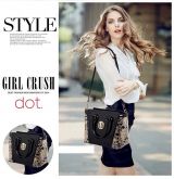 Bolsa Feminina De Couro Envernizada De Luxo Bordada