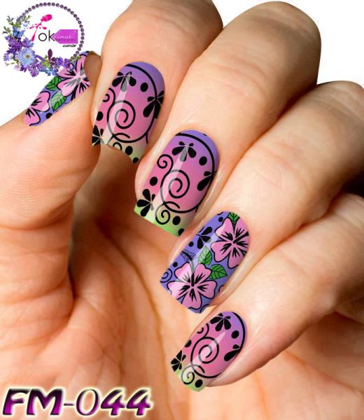 Películas e Adesivos para Unhas Mod.FloralCód.Fm -044