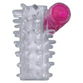 MEIA CAPA PENIANA COM MINI CÁPSULA VIBRATÓRIA E ESTIMULADOR CLITORIANO