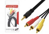 Cabo P2 3.5mm x 3 RCA AV Áudio Vídeo 1.5M KapBom