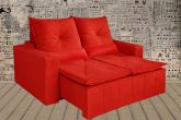 Sofa Retratil Recl Paris 2x80 Br20 Suede Vermelho 6002 Vicam