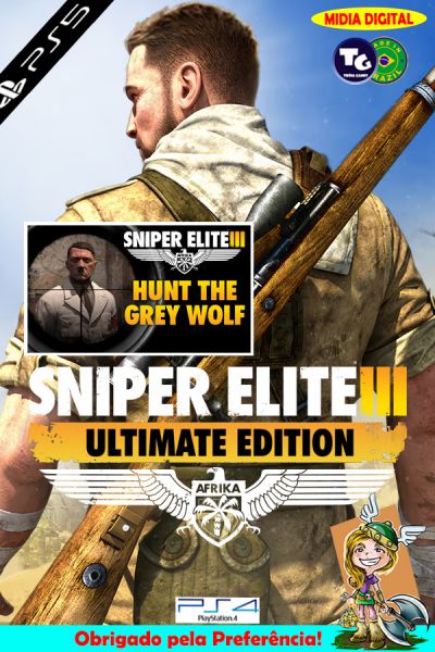 Sniper Elite III Ultimate Edition + DLCs + Caçada ao Lobo Cinzento - PS5
