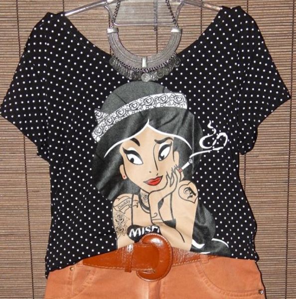 Estampa Jasmine - Cor : Poá Preto e Branco