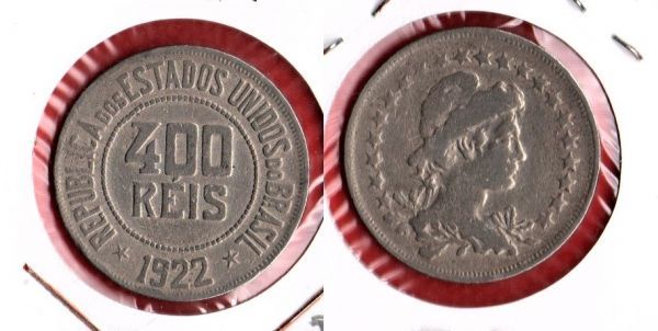 V112-1 - 400  Réis 1922 -Tiragem 1.275.000 - Linda