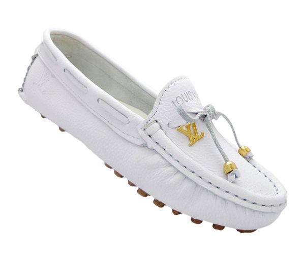 Mocassim Feminino Louis Vuitton Couro Branco MOD:12674
