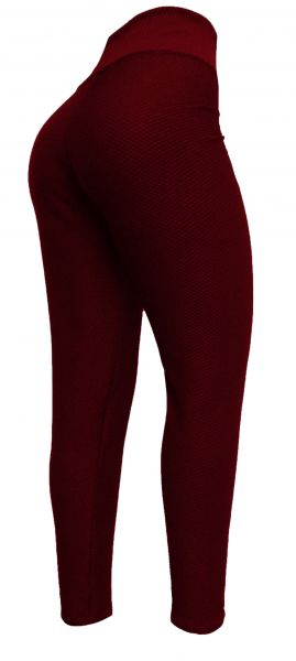 Calça legging(52/54) plus size vermelho escuro em tecido jacquard piquet