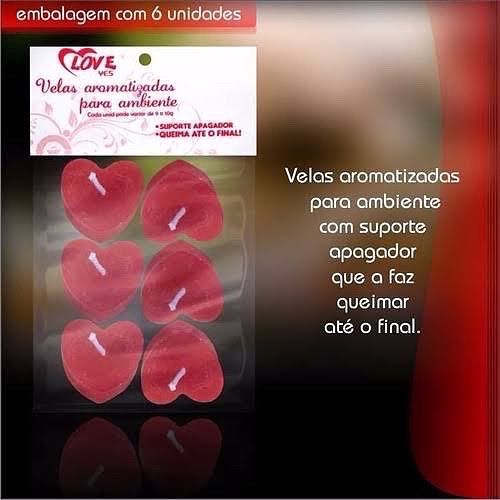 VELA DECORATIVA AROMATIZADA EM FORMATO DE CORAÇÃO BRASIL FETICHE