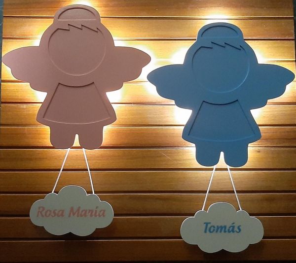 Luminaria Anjo + Nuvem Nome