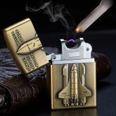 USB Cobrando Isqueiros À Prova de Vento de Metal Mais Leve do Arco Tanque Lutador Guerra Em Forma Cr