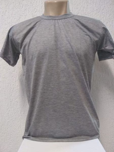 Camisa cinza mescla adulto polyester(P ao GG)