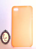 Case super fina transparente laranja - iPhone 4/4S