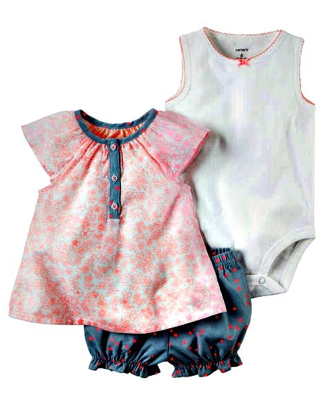 :(03-06meses) Conjunto 3pçs Bubble Short Set 6M - Carter's