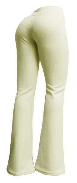 calça feminina branca offwhite (46)cintura alta, tecido jacquard arabescos geométricos grosso