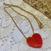 Colar Coração Listrado