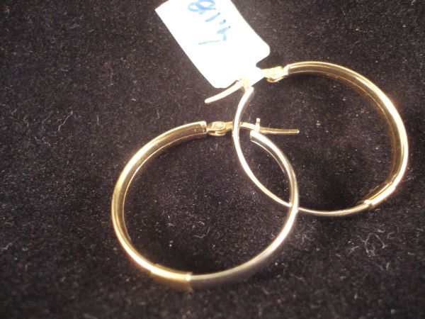 Brinco Argola ouro branco e dourado 18 k