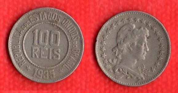 V089-2 - 100 Réis 1935 - Tiragem 3.442.000