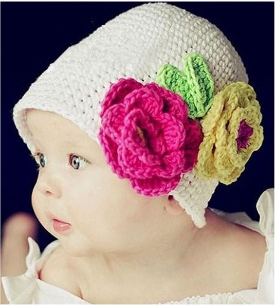 Crochet Chapéus Meninas Flor