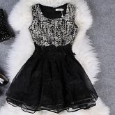 Women's Organza Embroidery Lace Sleeveless Dress #01923434