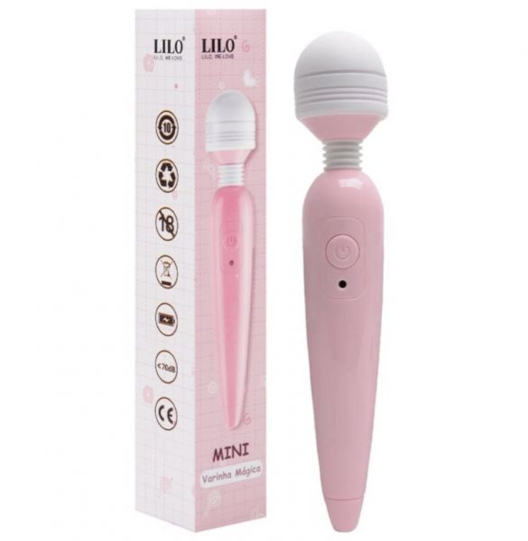 VIBRADOR VARINHA MÁGICA COM 10 VIBRAÇOES COR ROSA E BRANCO