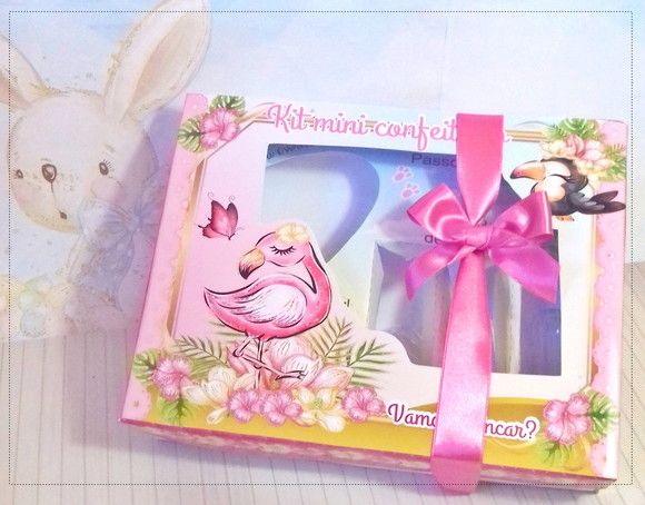 Arquivo silhouette kit mini confeiteiro Flamingo