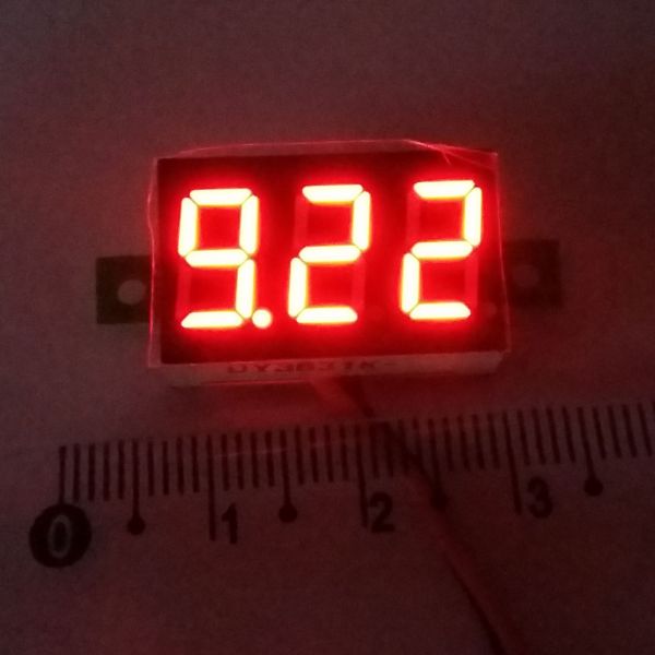 Voltímetro LED Vermelho 2 Fios 4,5/30v