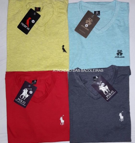 10 CAMISETAS SÓ COM LOGO GOLA V - MARCAS VARIADAS