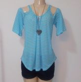 BLUSA DE LINHA MANGA VAZADA