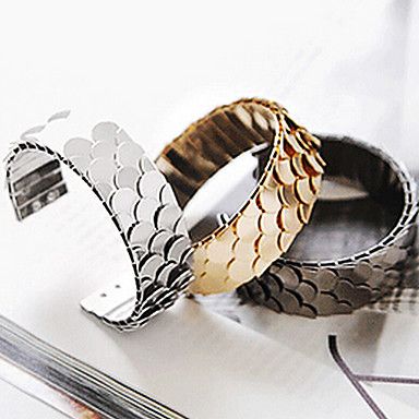 Liga bracelete de Moda escama Padrão das Mulheres (Ouro, Prata, Preto) (1 Pc) #01460839