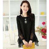 Moda Luxo: Blusa Chifon Renda, de Ótima Qualidade. Frete Grátis.