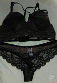 Conjunto corpete strappy e fio em tule