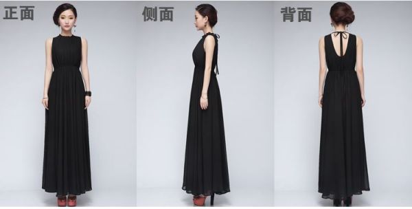 Vestido de chiffon longo plissado