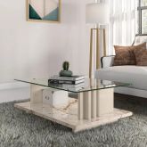 Mesa de Centro Frizz Calacata.Off White Madetec