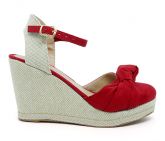 Sandália Feminina Anabela Plataforma Vermelho