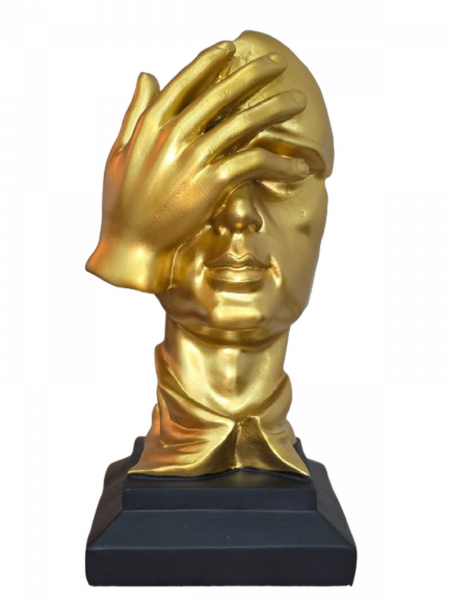 Decoração Faces Estatueta Figura Abstrata de Homem Resina 20 cm