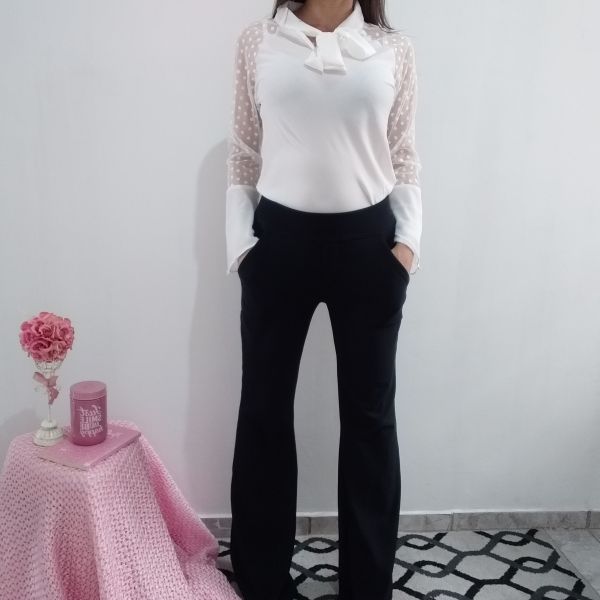 Blusa Manga Flare Off Withe