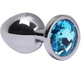 PLUG ANAL AÇO BRILHANTE COR AZUL CÉU TAMANHO M