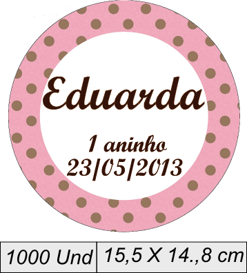 1000 ADESIVOS / Redondos ou Retangular 15,5 X 14.,8 cm