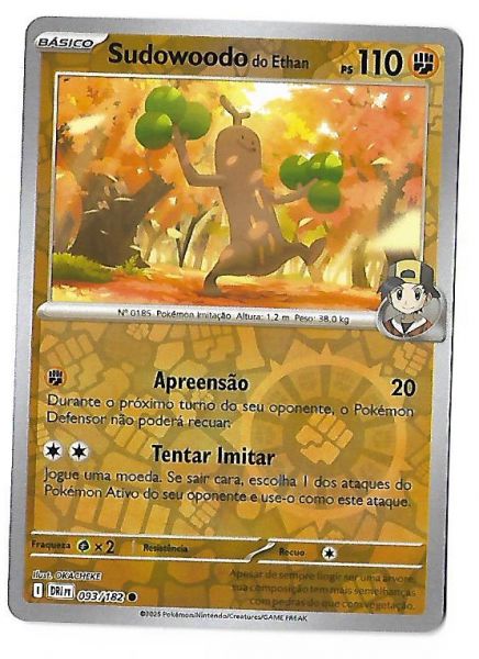 Pokemon Sudowoodo do Ethan Reverse Foil Escarlate e Violeta Rivais Predestinados