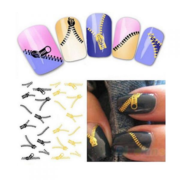 Decoração de Unhas Adesivo Zíper BSU0007