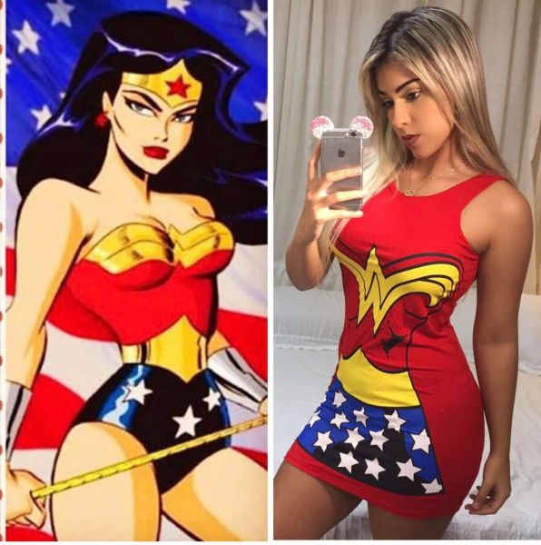 Vestido model Mulher maravilha