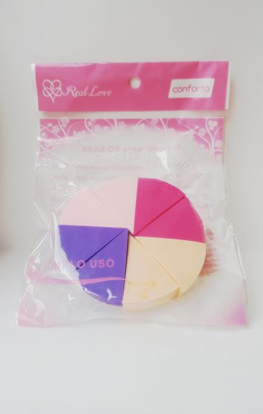 Kit de Esponja P/ Maquiagem Tipo Pizza Real Love