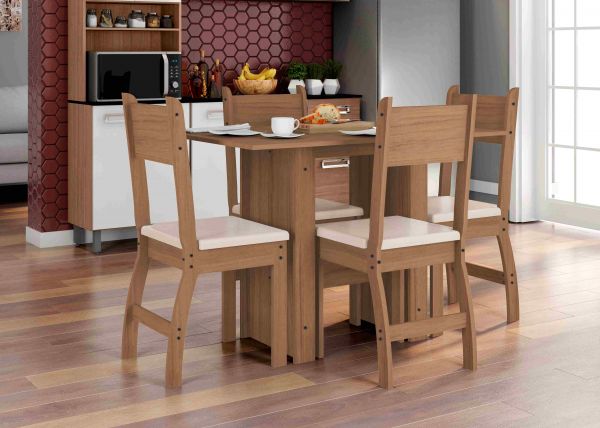 Composicao Milano Mesa com 4 Cds Carvalho.Savana Poliman