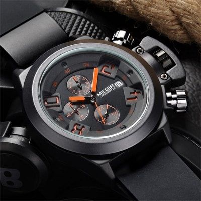 MEGIR 2002 Relógio Quartz Masculino - Preto