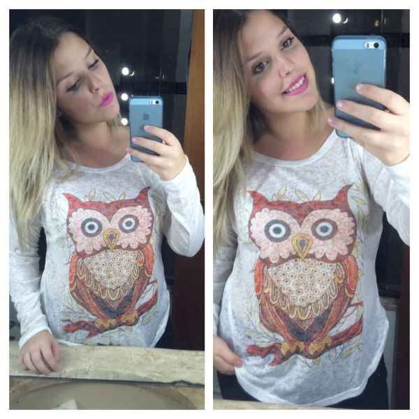 Blusa Coruja Marrom